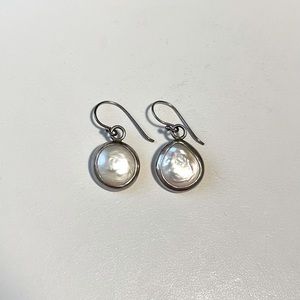 Silver & Pearl drop earrings